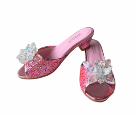 Prinsessen slipper roze glitter