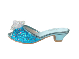 Prinsessen slipper blauw glitter