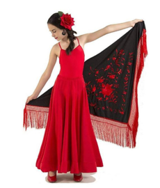 Spaanse flamenco rok meisjes rood