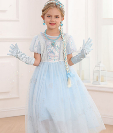 Handschoenen prinsessen licht blauw voor kinderen