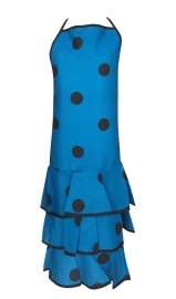 Spaanse flamenco schort blauw/zwart