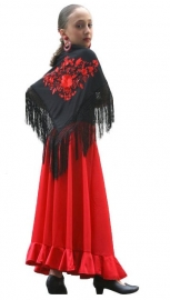 Spaanse flamenco rok meisjes rood