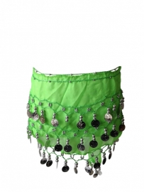 Spaanse dansdoek met muntjes, lime groen