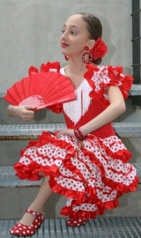 Spaanse flamenco waaier rood