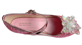 Elsa schoenen roze glitter sneeuwvlok