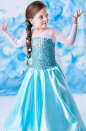 Elsa kleedje blauw met ster + GRATIS ketting