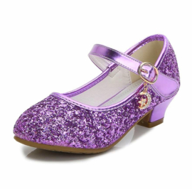 Spaanse schoenen paars glitter