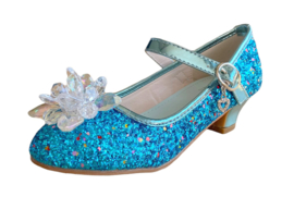 Elsa schoenen blauw glitter sneeuwvlok