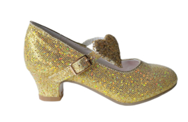 Spaanse schoenen goud glitter hart Deluxe