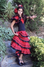 Spaanse kleedje zwart rood