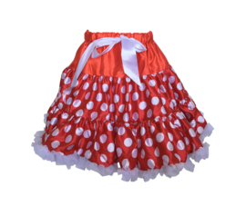 Petticoat tutu rokje rood met witte stippen, Luxe