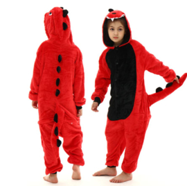 Onesie Dinosaurus huispak rood + GRATIS hanger