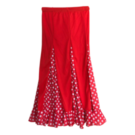 Spaanse flamenco rok meisjes rood witte stippen NIEUW