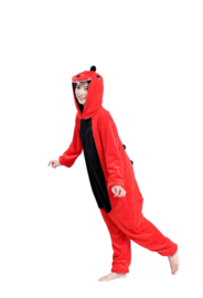 Onesie Dinosaurus huispak rood + GRATIS hanger