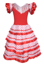 Spaanse jurk rood wit