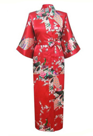 Chinese Kimono rood met opdruk dames