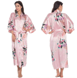 Chinese Kimono roze met opdruk dames