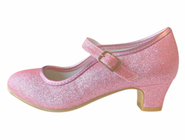 Spaanse schoenen roze glitter