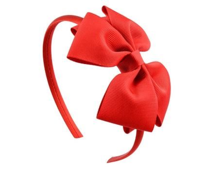 Terzijde Gestreept halfrond Haarband met rode strik NIEUW | Sneeuwwitje jurk | Prinsessenjurken.com