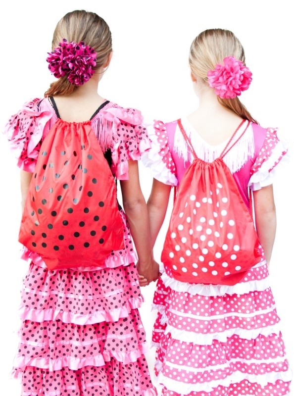 scheiden prioriteit Simuleren Spaanse jurk rugzak / cadeau tas, rood met witte stippen | Cadeauservice |  Prinsessenjurken.com