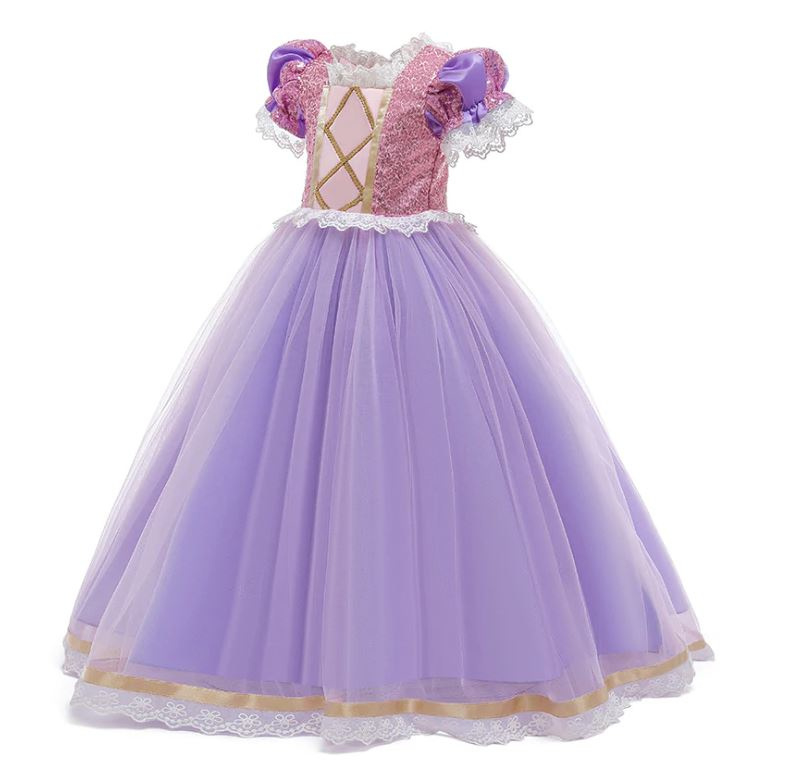 Prinsessenjurk paars roze Deluxe + GRATIS paars | jurk | Prinsessenjurken.com