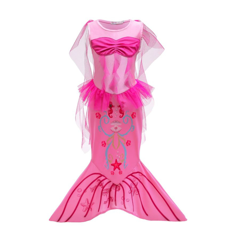 marmeren Vergemakkelijken Uithoudingsvermogen Zeemeermin jurk fel roze met staart + GRATIS kroon | Zeemeerminnen jurk |  Prinsessenjurken.com