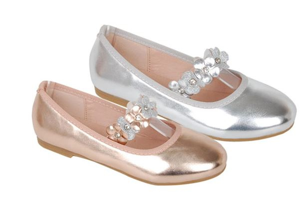 campus Altaar rekenkundig Ballerina schoenen Flores zilver met hakje | Ballerina schoenen |  Spaansejurk Nederland
