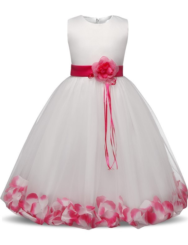 essay Reis grip Communie bruidsmeisjes jurk wit roze met bloemen + krans | Communie kleding  | Spaansejurk Nederland