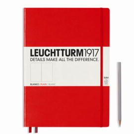 Hardcover Notitieboek Leuchtturm1917 Blanco Master SLIM - A4 Rood