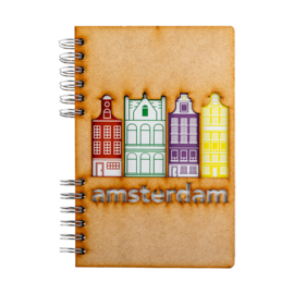 Komoni Notitieboek Blanco Amsterdamse grachtenpanden - A6