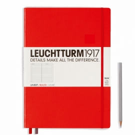 Hardcover Notitieboek Leuchtturm1917 Gelinieerd Master SLIM - A4 Rood