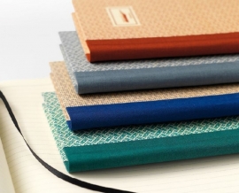 Brepols Chambord gelinieerd notitieboek A5+ speelkaartmotief blauw stitch [2492]