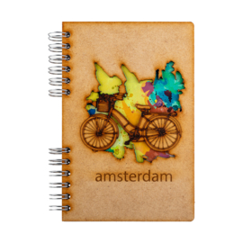 Komoni Notitieboek Gelinieerd Amsterdam fiets - A6