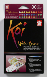 Koi  Aquarel Set Pocket Field Sketchbox 30 kleuren waterverf+penseel