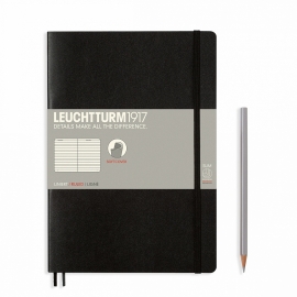 Leuchtturm1917 Softcover Notitieboek  Gelinieerd 17,8 x 25,4 cm - B5 - Zwart