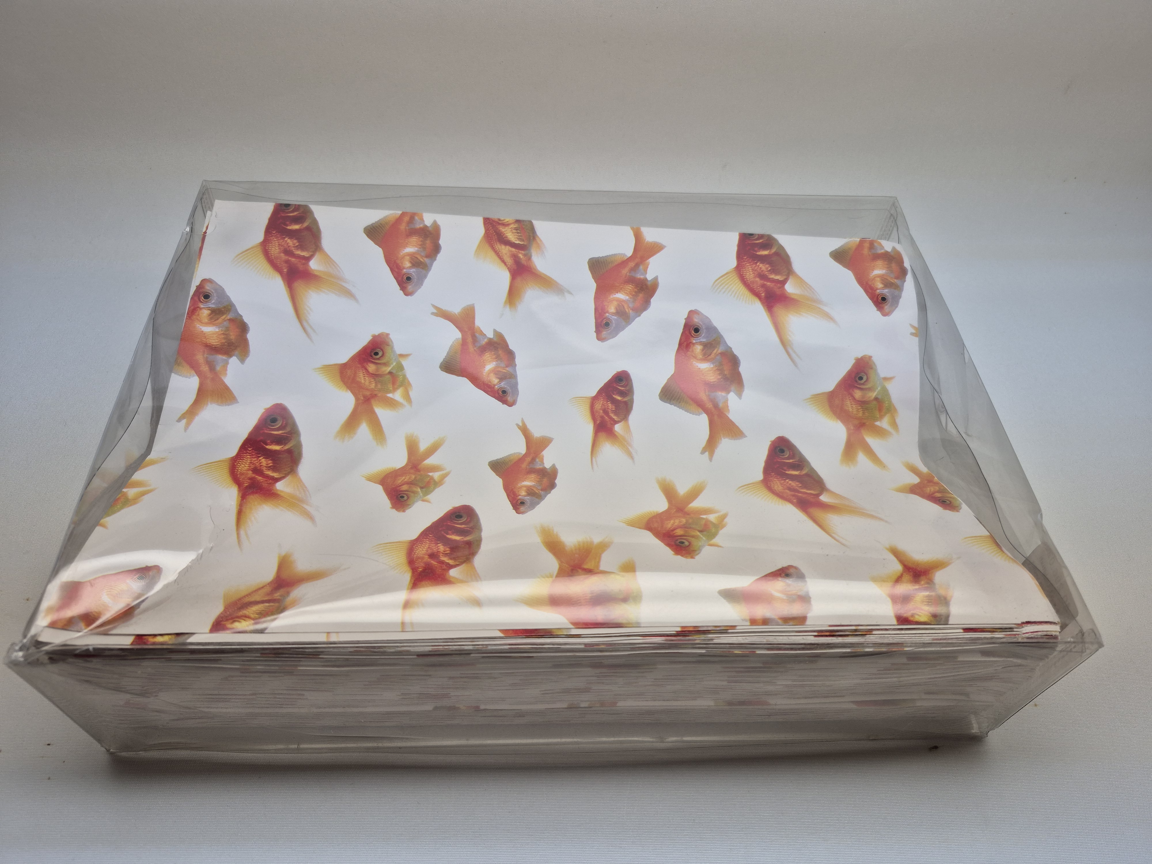 Papieren zakken met goudvisprint – 250 stuks – 23 x 31 cm