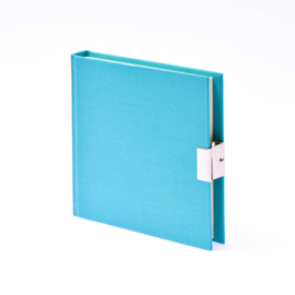 Bindewerk licht blauw linnen Dagboek met slot