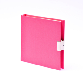 Bindewerk roze linnen Dagboek met slot