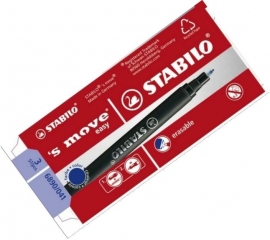 Stabilo Rollerball Easy Original Move setje van 3x navullingen blauw medium