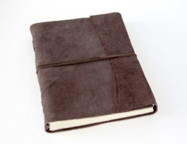 Suede schetsboek donkerbruin