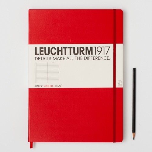Hardcover Notitieboek Leuchtturm1917 Geruit Master XL Rood - A4