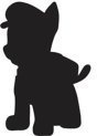 Paw Patrol Chase face silhouette glittertattoosjabloon