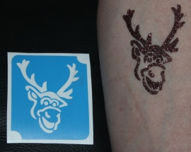 Frozen Sven glittertattoosjabloon