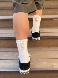 Sokken Chippi Twins wit one size (34-43)