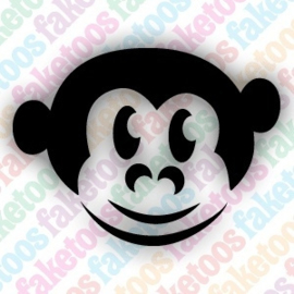 Monkey face aap Glittertattoosjabloon