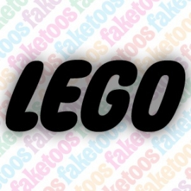Lego tekst glittertattoo glittertattoosjabloon