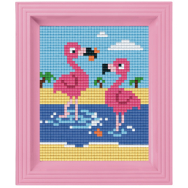 Geschenkverpakking met lijst:  Flamingo' s
