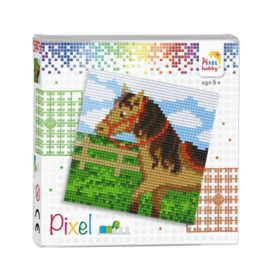Pixelset paard 4 basisplaten