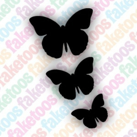 3 Butterflies Glittertattoosjabloon