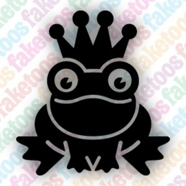Frog prince Glittertattoosjabloon